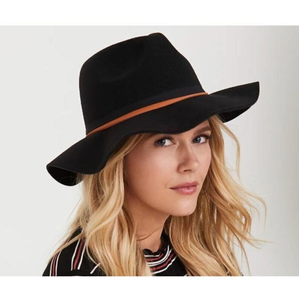 Torrid Black Boho Festival TAN FELT PANAMA HAT Small/Medium‎